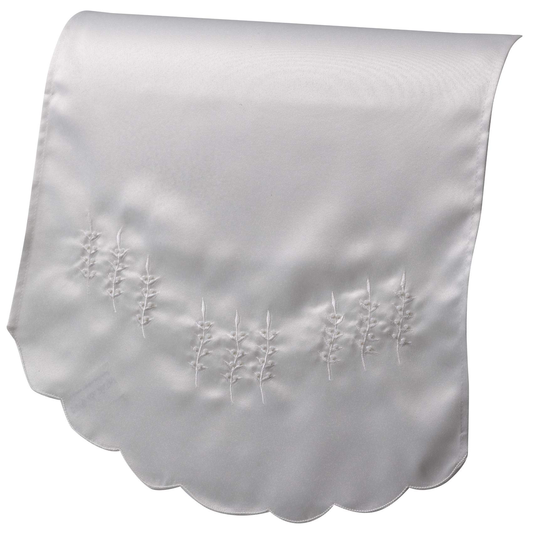 Classic Home Store Traditional Fern Chair Back Embroidered Floral Antimacassar Sofa Settee Furniture Protector (Ivory)