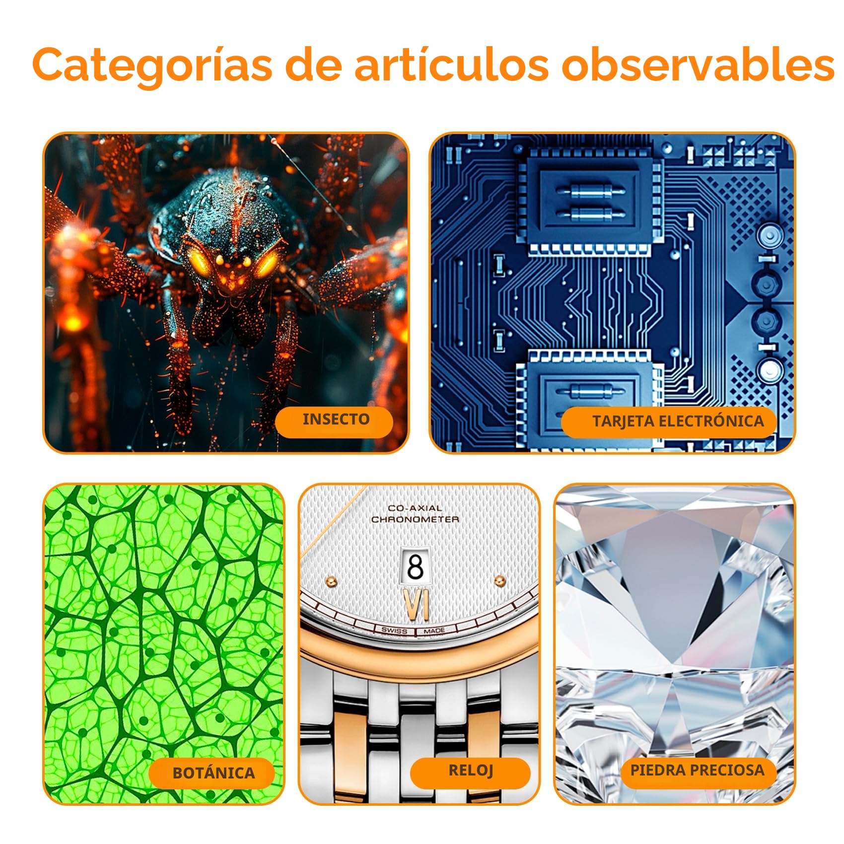 USB Microscopios Digitales Portátiles, 1000X Zoom 4.3" 1080P Microscopio Equipo para Adultos Niños Estudiantes con 8 Luz LED Ajustables, Biológico Microscopio para Electrónica, Botánica y Más.