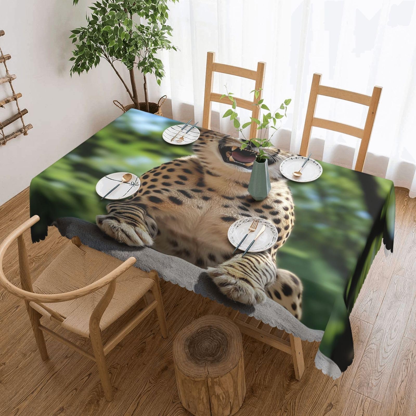 Nappe de table décoration guépard rugissant pour sublimer vos repas de fête en famille