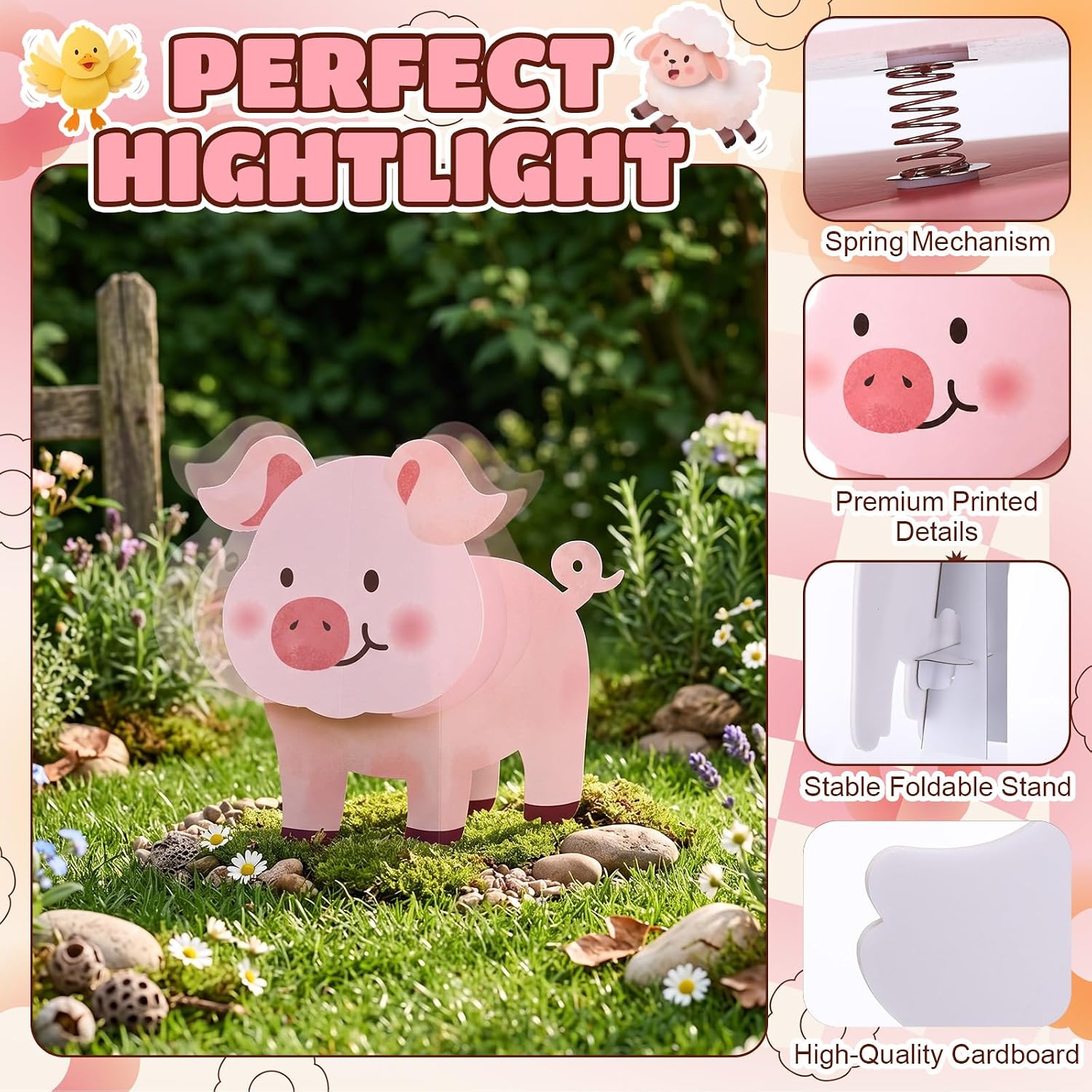 Mifoci 6 Set 26 x 24'' Large Farm Animal Cardboard Cutouts Party Decoration