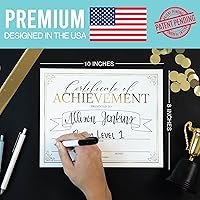 Vista 3 de Certificate of Achievement Awards - 25 Award Certificates of Completion Paper for Printing, Gold Student of The Month Diploma for Achievement