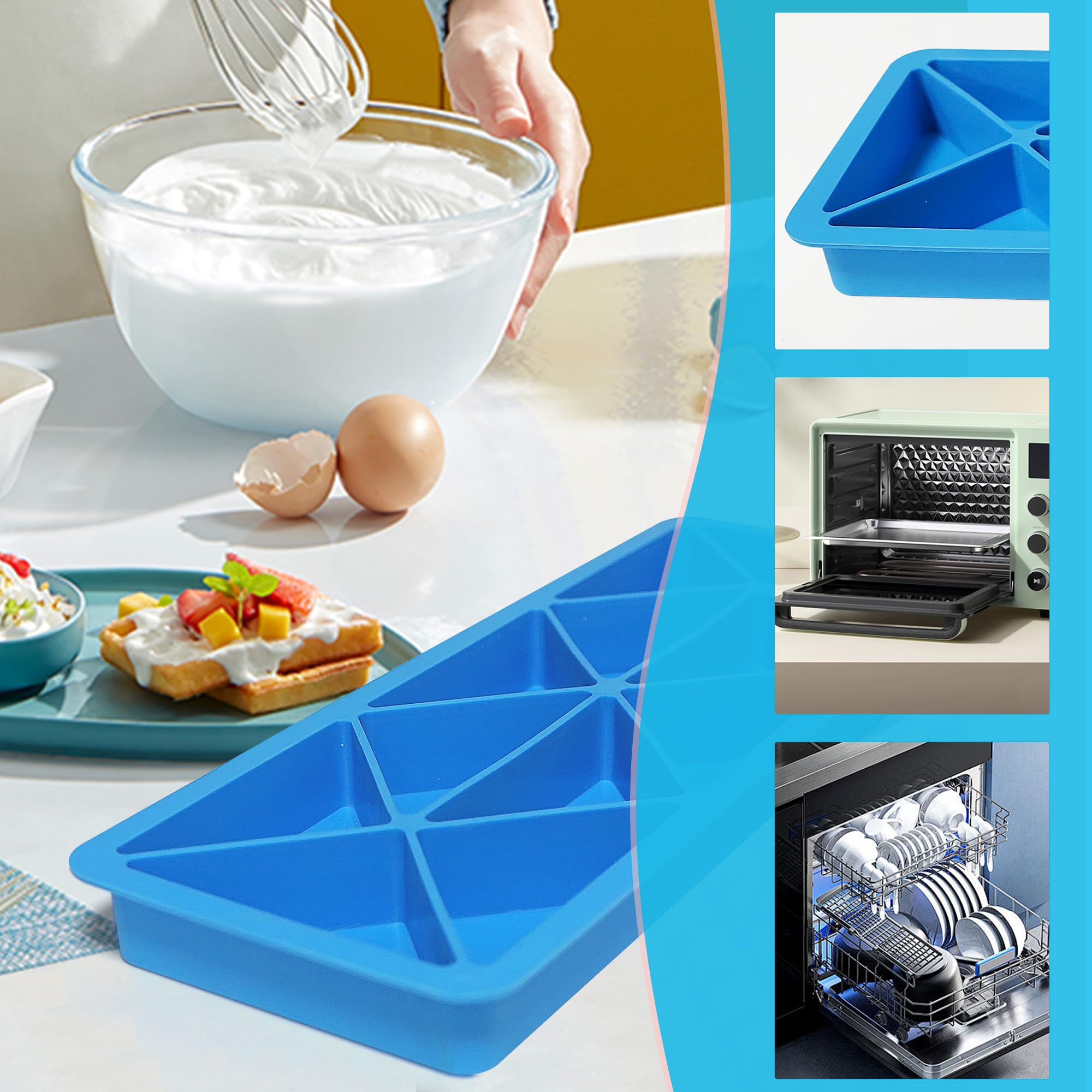 Sidosir Mini molde de silicona para hornear brownies, magdalenas, tarta de queso, 12 cavidades, sin BPA, antiadherente, molde de silicona para hornear pasteles