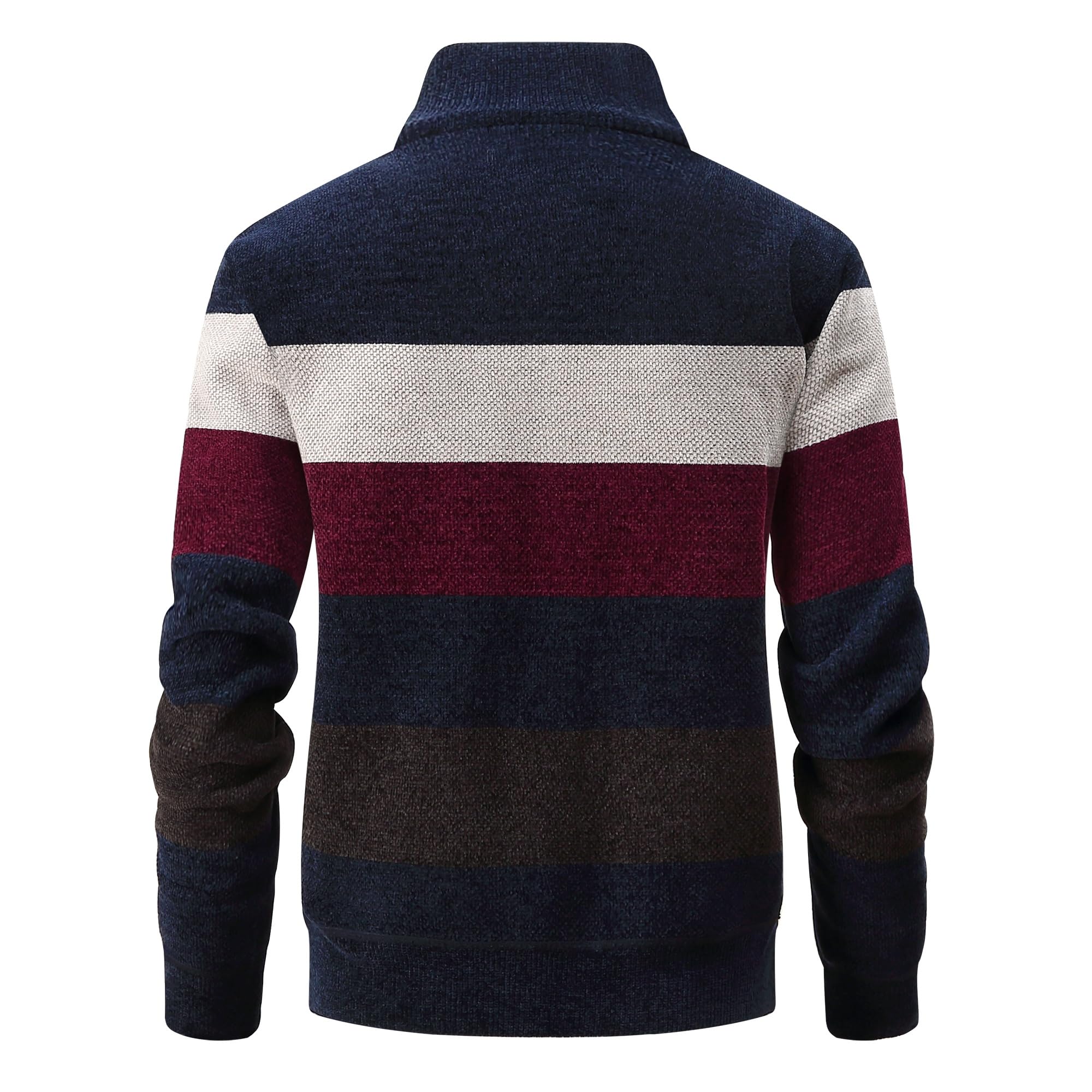 Uomo Invernale Cardigan Felpa Stand Colletto Lavorato a Maglia Maglione Cerniera Cappotto in Pile Giubbotto Slim Calda Manica Lunga