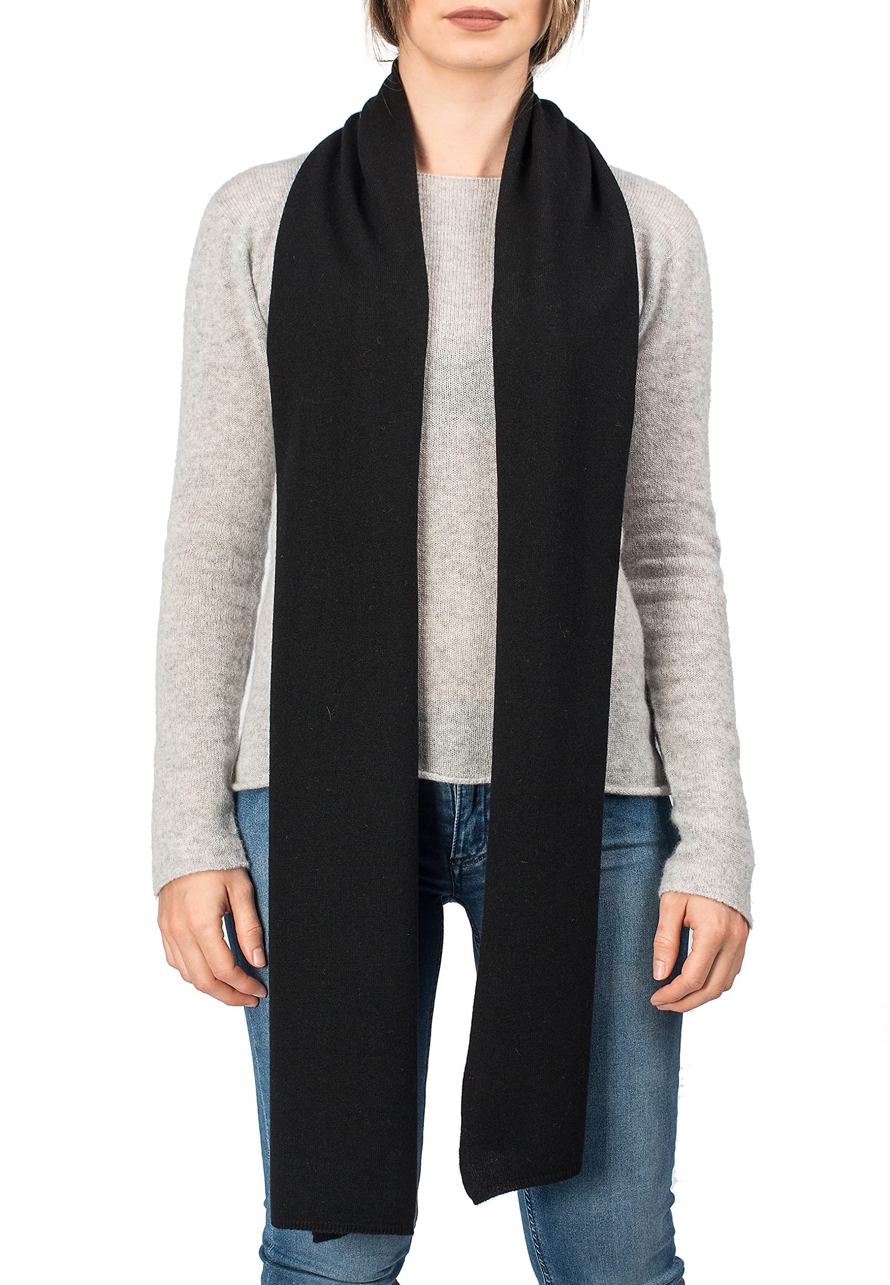 Dalle Piane Cashmere Damen Schal Uni Kaschmir-Woll-Mix | Halstuch für Büro, Abend und Reisen, 190x30 cm, vier Jahreszeiten, Geschenk für Sie, Made in Italy