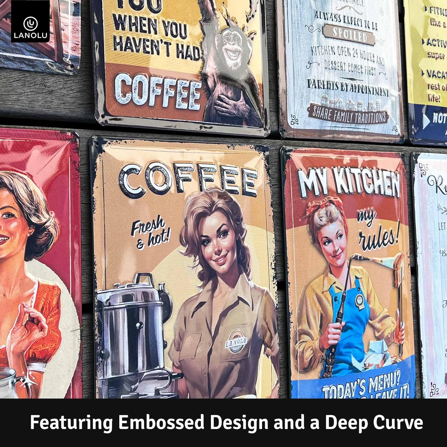 Vintage Tin Sign Tiki Bar Decor, Bar Signs, 12x8 - Image 5