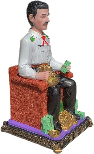 Miniatura 2 de Jesus Malverde - Figura religiosa sentada de México, 10 pulgadas de alto (poliresina)
