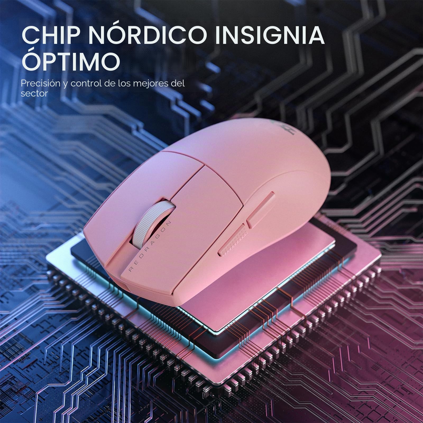Redragon M916 Pro - Ratón inalámbrico para Juegos de 3 Modos, tasa de sondeo 4K Hype-Speed, 49G, Ultraligero, 26K dpi con construcción ergonómica de Agarre Natural, Botones Macro redefinibles