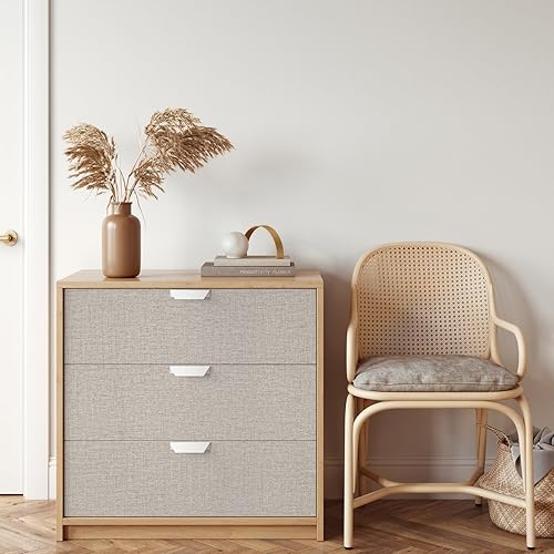 Miniatura 5 de Papel tapiz de tela de hierba sintética para dormitorio, papel tapiz texturizado en relieve, autoadhesivo, extraíble, papel tapiz de tela de lino,