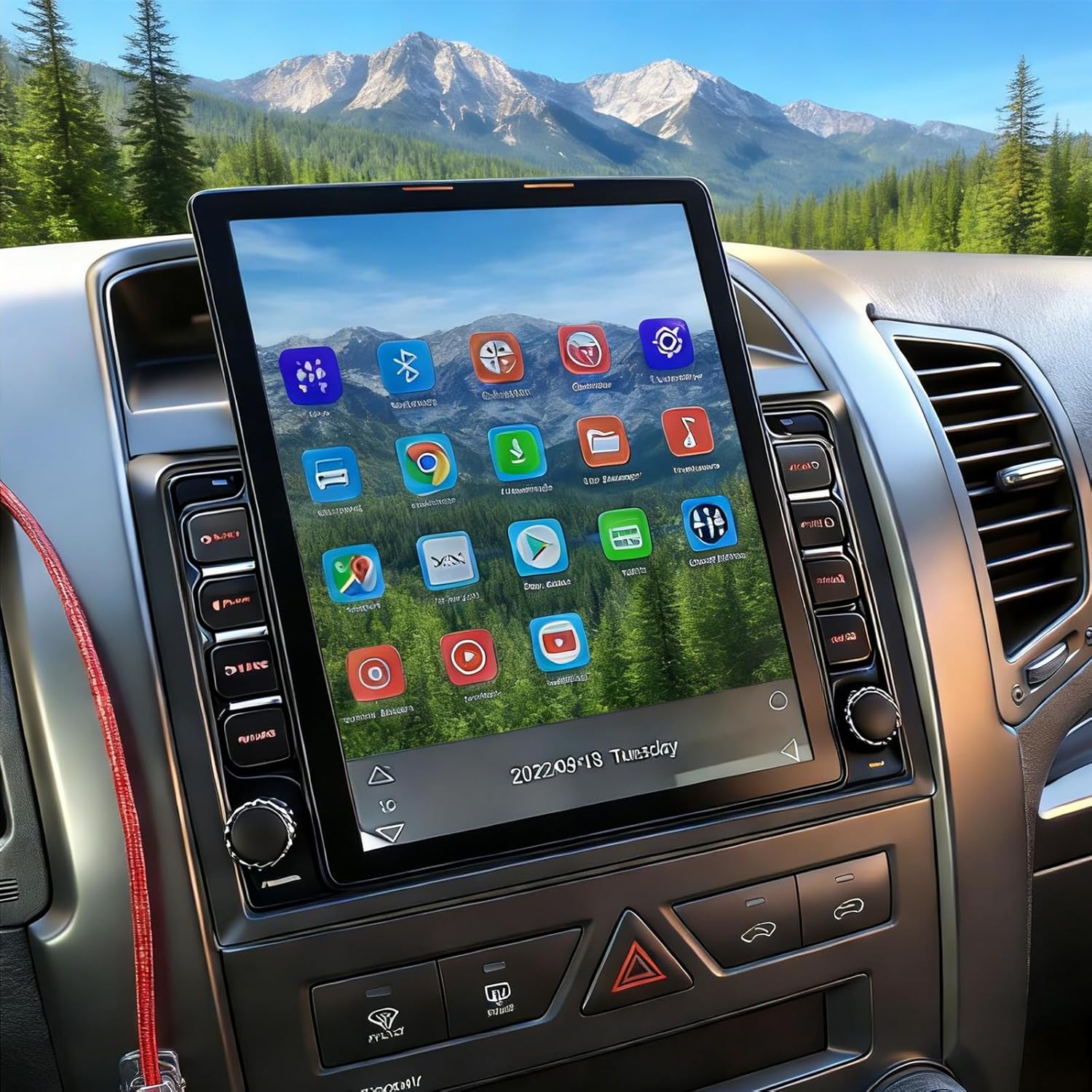 9.7'' Double Din Car Stereo Radio Upgraded for Kia Sorento 2011-2015 with Wireless Carplay Android Auto, Touch Screen Android 14 GPS Navi Head Unit FM/SWC/WiFi/Bluetooth/Camera