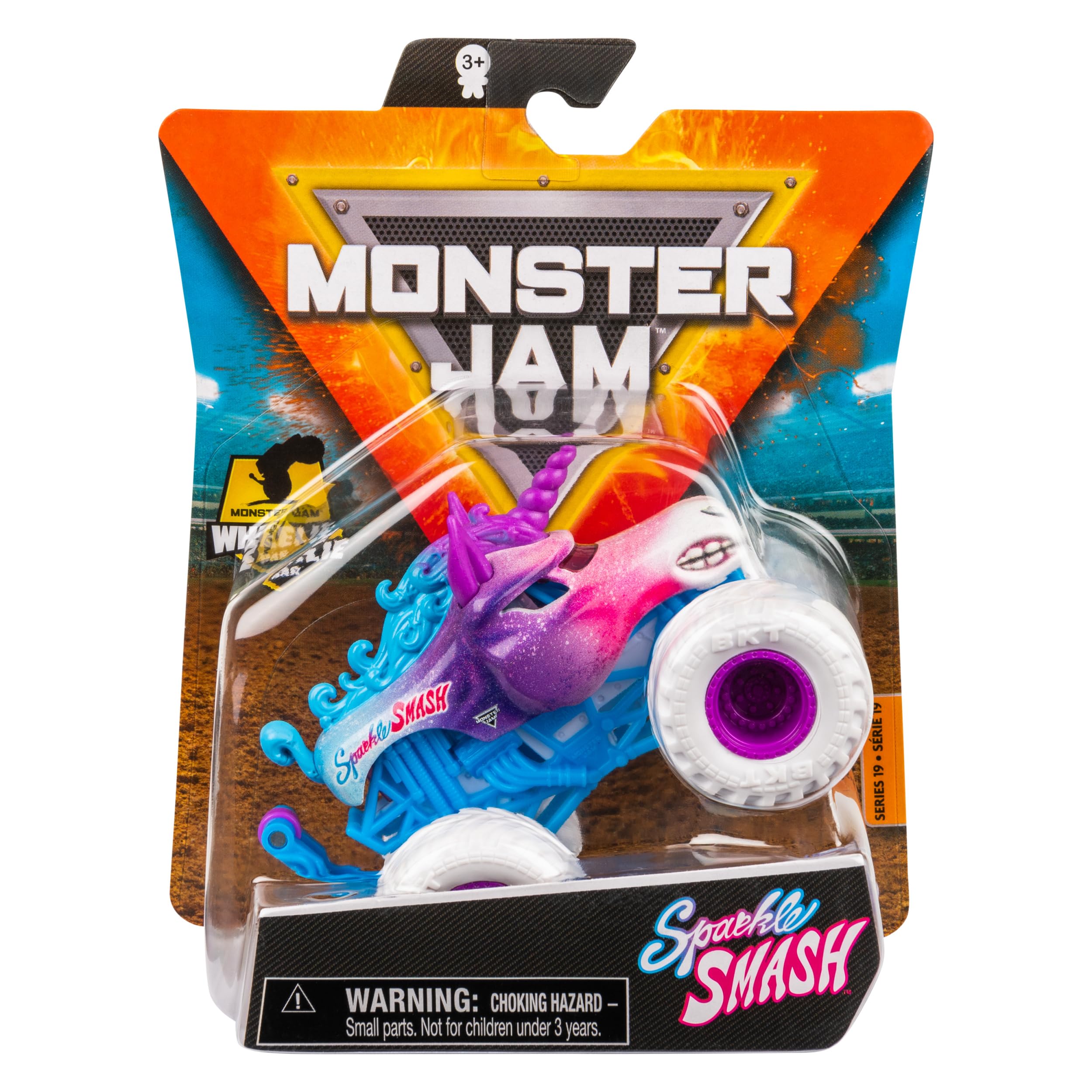 Monster Jam, Official Sparkle Smash Monster Truck, Die-Cast Vehicle, Crazy Creatures Series, 1:64 Scale