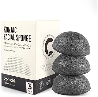 ZOMCHI Konjac Sponge | Natural Facial Sponges | Eco-Friendly & Reusable | Skin Cleanser | Makeup Remover | 3 Packs Activat...