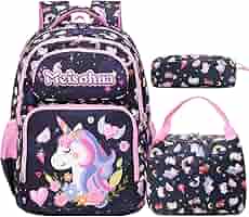 ACEIOT Zaino trasparente per ragazze, zaino per bambini, zaino trasparente con unicorno per bambini, borsa per libri per scuola materna elementare, Rosa
