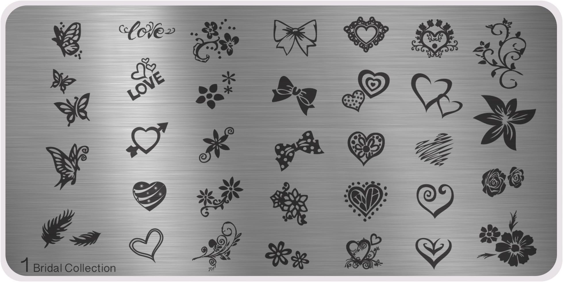 MoYou's XL Bridal plates collection 1, beautiful designs for stamping nail art. XL stamping template