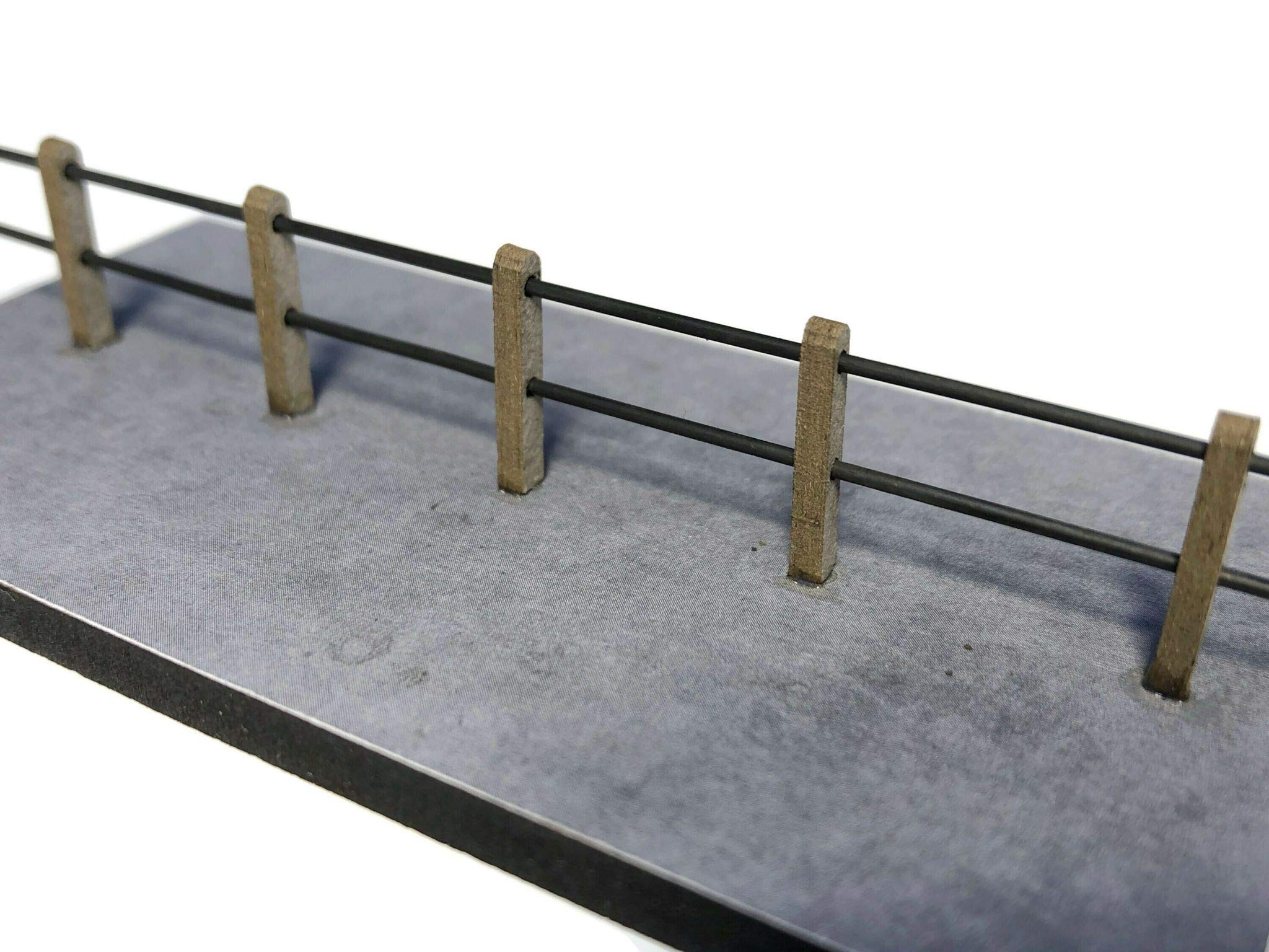 LX380-OO Concrete Barrel Rail Safety Fencing (Double Rail) By Scale Model Scenery For OO Scale Model Railway Layouts & 1:76 Diecast Dioramas