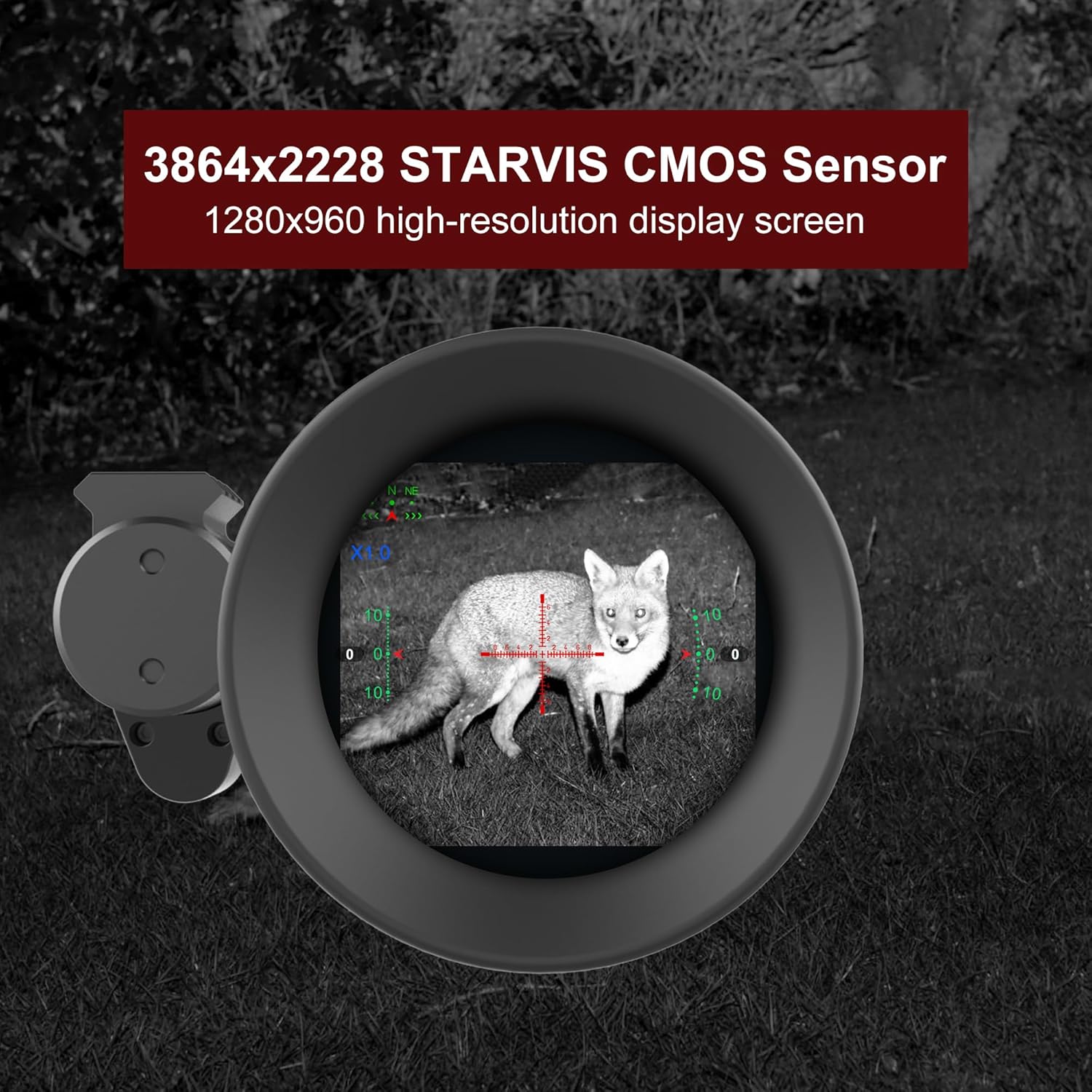 Oneleaf.ai Commander NV500 Eagle 4K Digital Night Vision Rifle Scope with Laser Rangefinder and Ballistic Calculator, Waterproof and Fogproof Riflescope(NV500 Eagle 1.5X2X LRF)