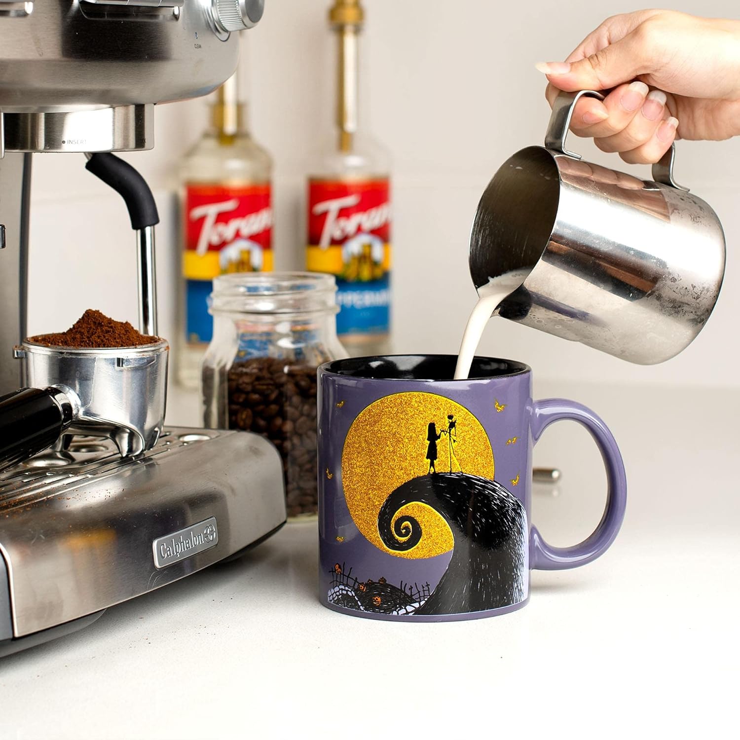 Nightmare Before Christmas Disney The 20-Ounce Glitter Mug | Oversized Large Ceramic Coffee Mugs And Cups, Novelty Drinkware | Home & Kitchen Gifts And Collectibles - Image 4