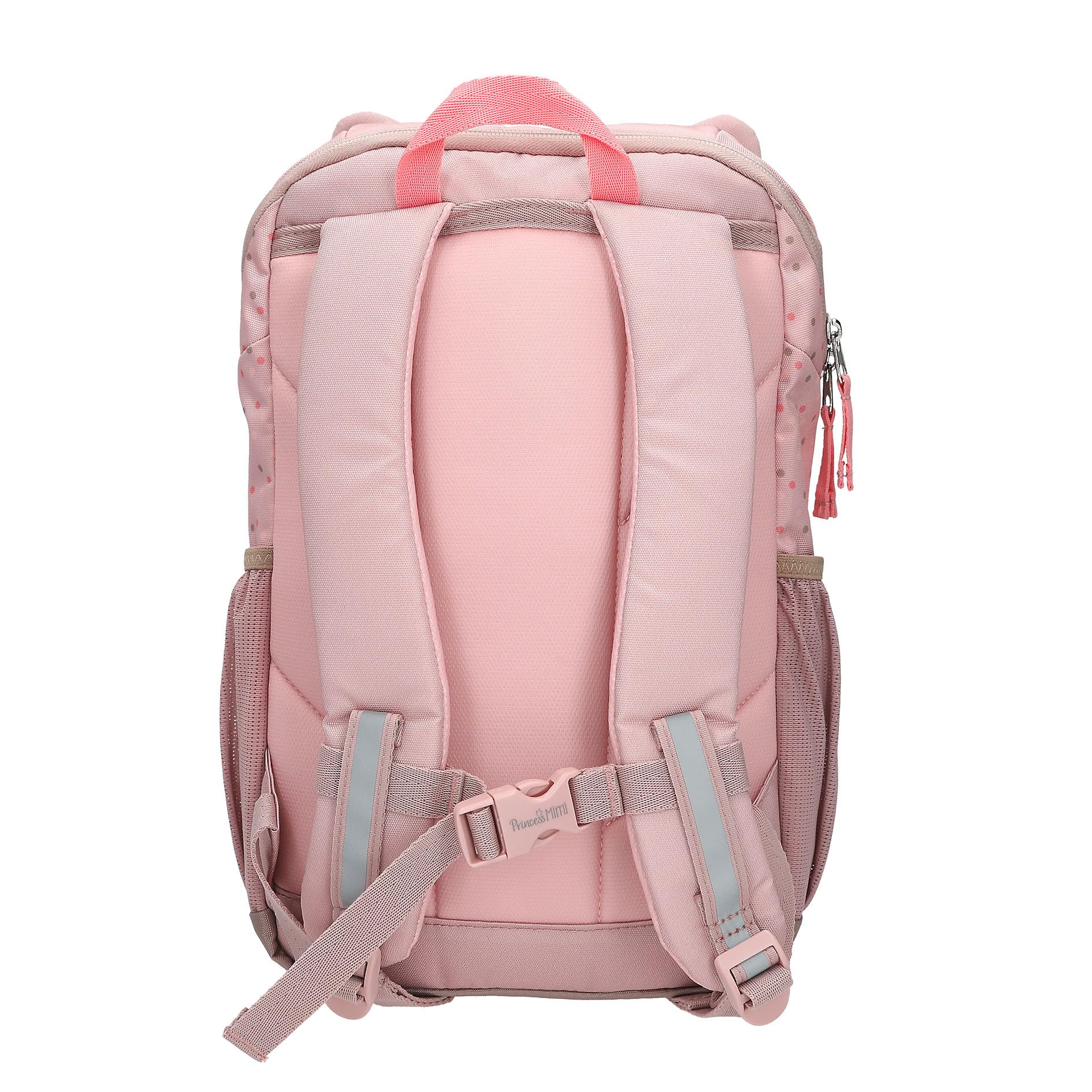 Depesche 13992 Princess Mimi - Ergonomischer Rucksack in Rosa, mit Katzen-Gesicht, applizierten Katzenohren und Pünktchen-Muster, Tasche mit verstellbaren Trägern
