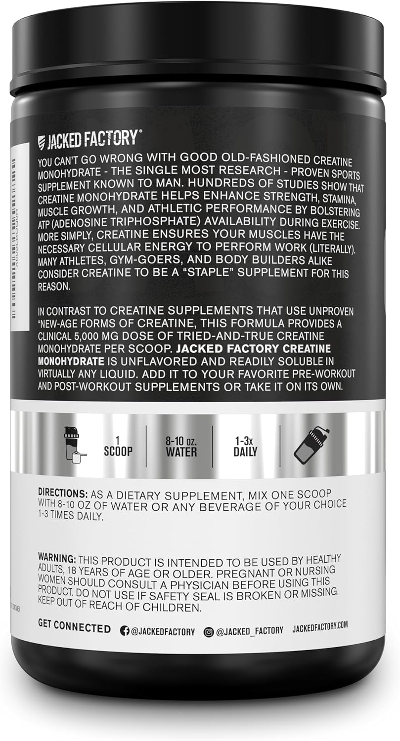 Jacked Factory Nitrosurge Pre-Workout in Black Cherry & Creatine Monohydrate for Men & Women