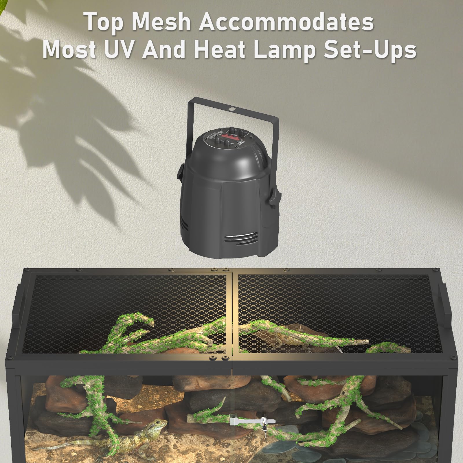 YBING Terrario per rettili da 20 galloni, serbatoio drago barbuto con porta in vetro, serbatoio per rettili con apertura frontale, 71,1 x 30,5 x 30,5 cm, struttura in metallo, habitat per gechi