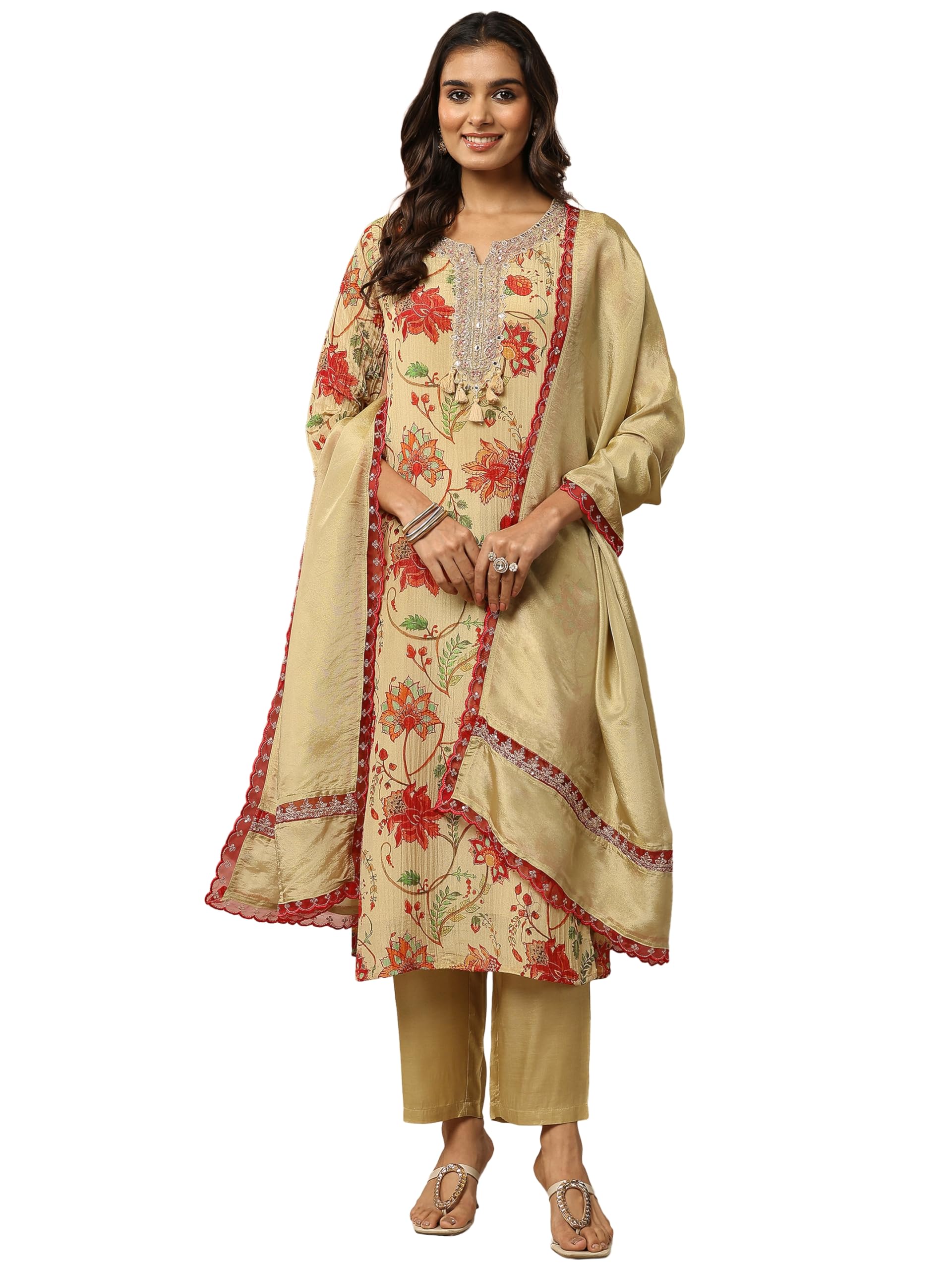 libas Art Printed Silk Blend Straight Kurta set for Women | daily wear suit-picture-53