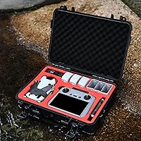 Vista 3 de Estuche rígido para DJI Mini 4 Pro: IP67 Fundas de transporte impermeables para Mini 4/3 Pro/3 Drone Fly More Combo RC 2/RC Smart Controller Caja