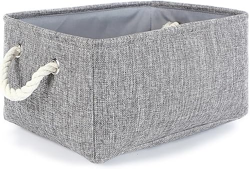 Miniatura 52 de TheWarmHome Cesta decorativa rectangular de tela con asas para almacenamiento de ropa