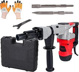 Hillgrove HGCM1398M1 2000W 100% Copper Winding 7Kg Concrete Demolition Hammer Chipping Hammering Drilling Breaker Drill Machine 7Kg Kit Set