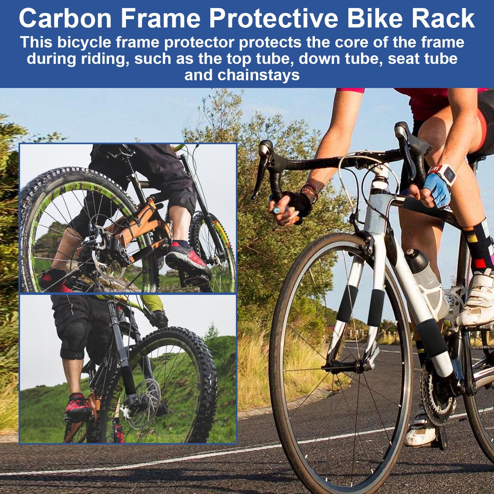 HFDONGL 4 Stück Fahrrad Rahmenschutz Fahrrad Transportschutz Carbon Rahmenschutz Fahrradträger Zubehör für Carbon Frame Protector