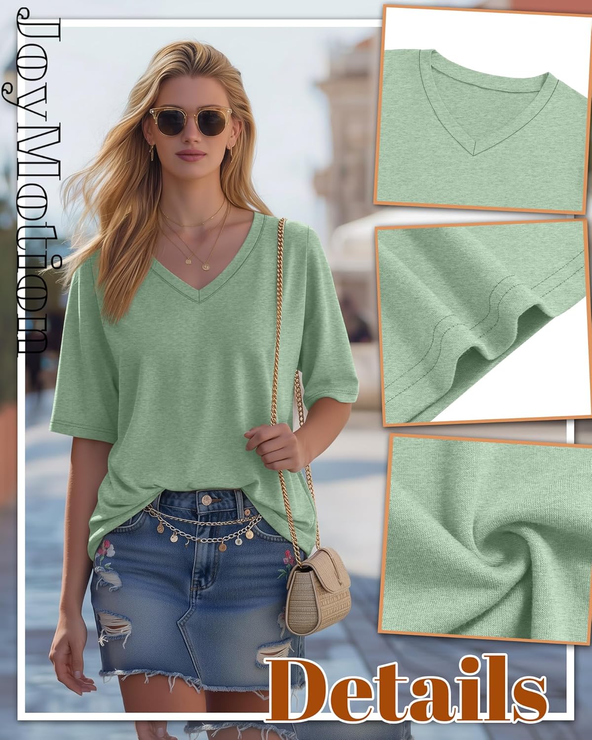 3 Pack Womens Oversized Half Sleeve T Shirts V Neck Tops Basic Tees Loose Fit Summer Casual Clothes