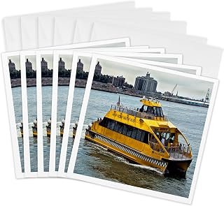 3dRose Greeting Cards - yellow water taxi, nyc - 6 Pack - NYC