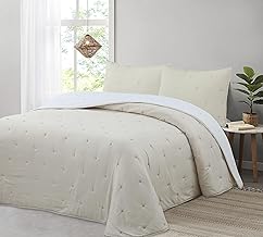 Liniva Home Reversible Microfibre Comforter, 100% Microfibre Extra Soft Touch Duvet – Zuri Model – Includes Cushion Cover (Beige, Bed 150 cm)