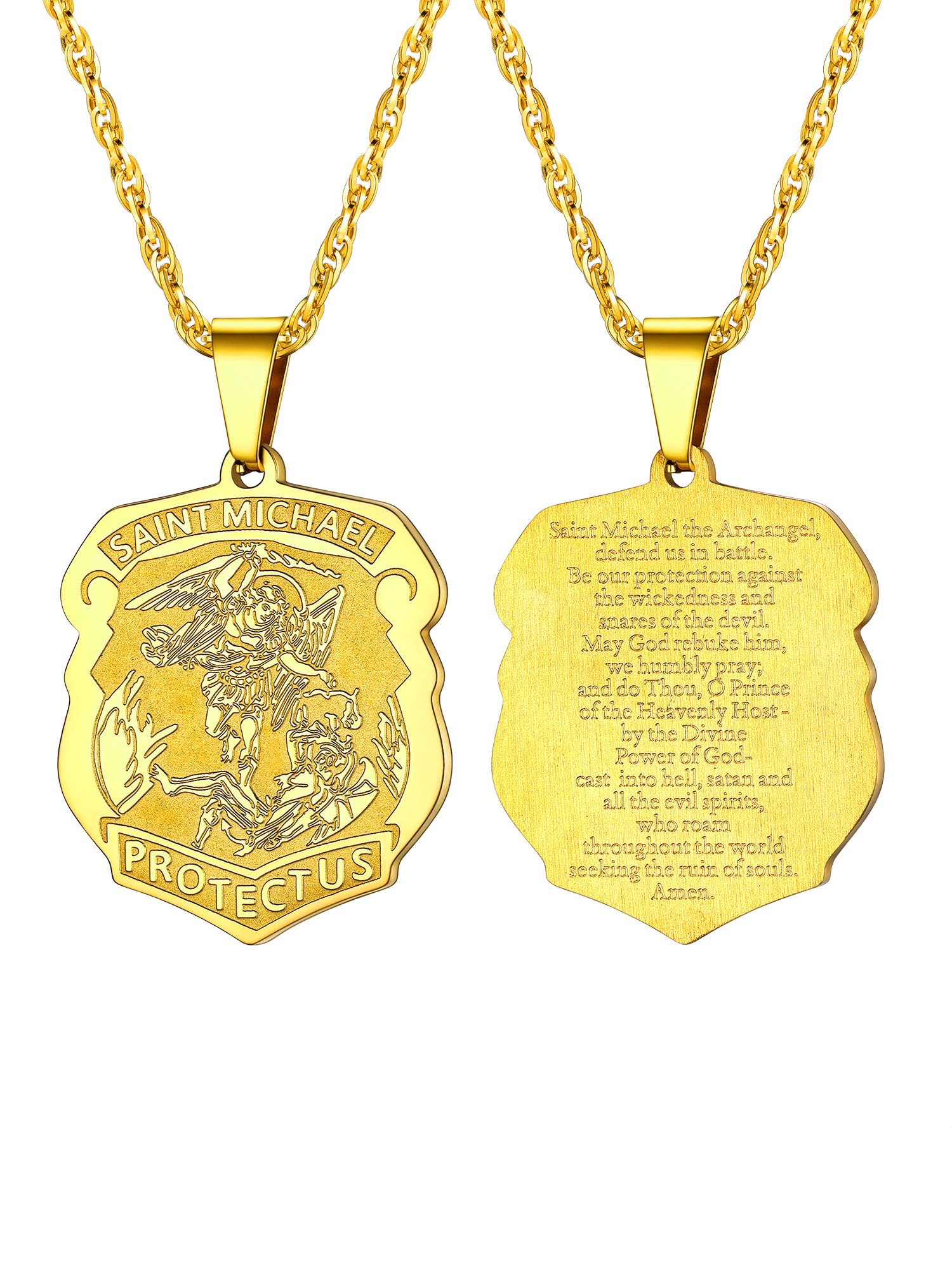 PROSTEEL St Christopher/St Benedict/St Michael Pendant Necklace for Men
