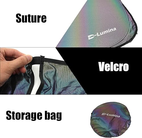 Miniatura 2 de D-Lumina Parasol para parabrisas compatible con GMC Sierra 1500 2500 3500 2014 2015 2016 2017 2018  3 capas mejoradas de material 240T plegable