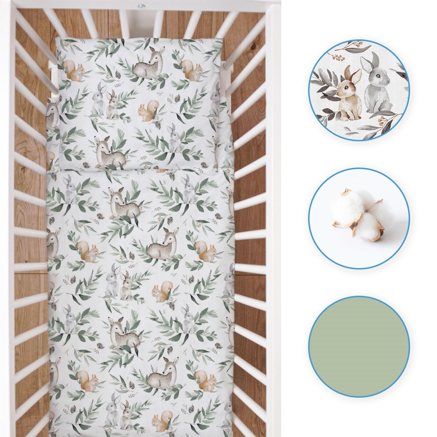Baby Comfort 2 Piece Baby Kids Bedding Set 80x70 cm Duvet Cover & Pillowcase 12M+ (Forest), 35 - Image 3