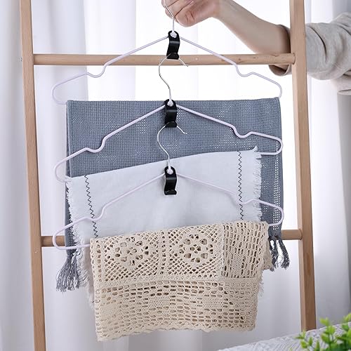 Miniatura 5 de MCPINKY 50 ganchos para colgar ropa, ganchos para colgar ropa, ganchos en cascada para ahorrar espacio, organizador de armario, clips para perchas