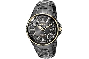 Coutura Men's Seiko Solar Diamond Dial Watch: Solar Elegance