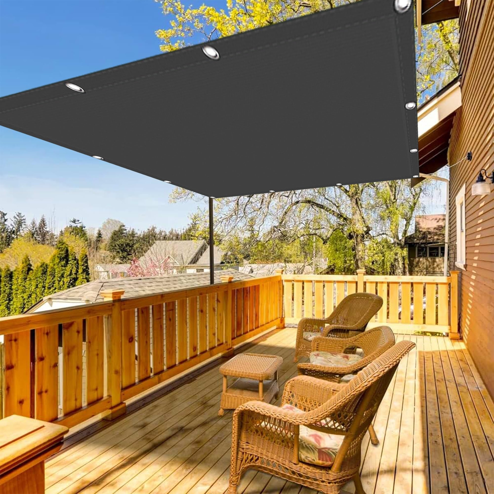 Tenda da Sole | Tettoia | Tenda Parasole Antracite 2x2,3 m 180 g/m² Tessuto e Acciaio CFW319920 | Leroy Merlin