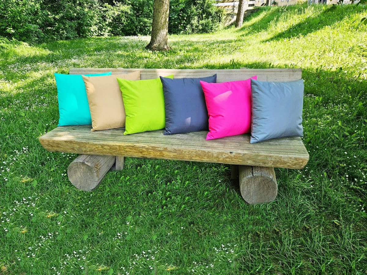 JACK 50x50cm Outdoor Lounge Kissen Dekokissen inkl. XXL-Füllung Wasserabweisend Sitzkissen Garten Stuhl Lotus Effekt, Farbe:Beere