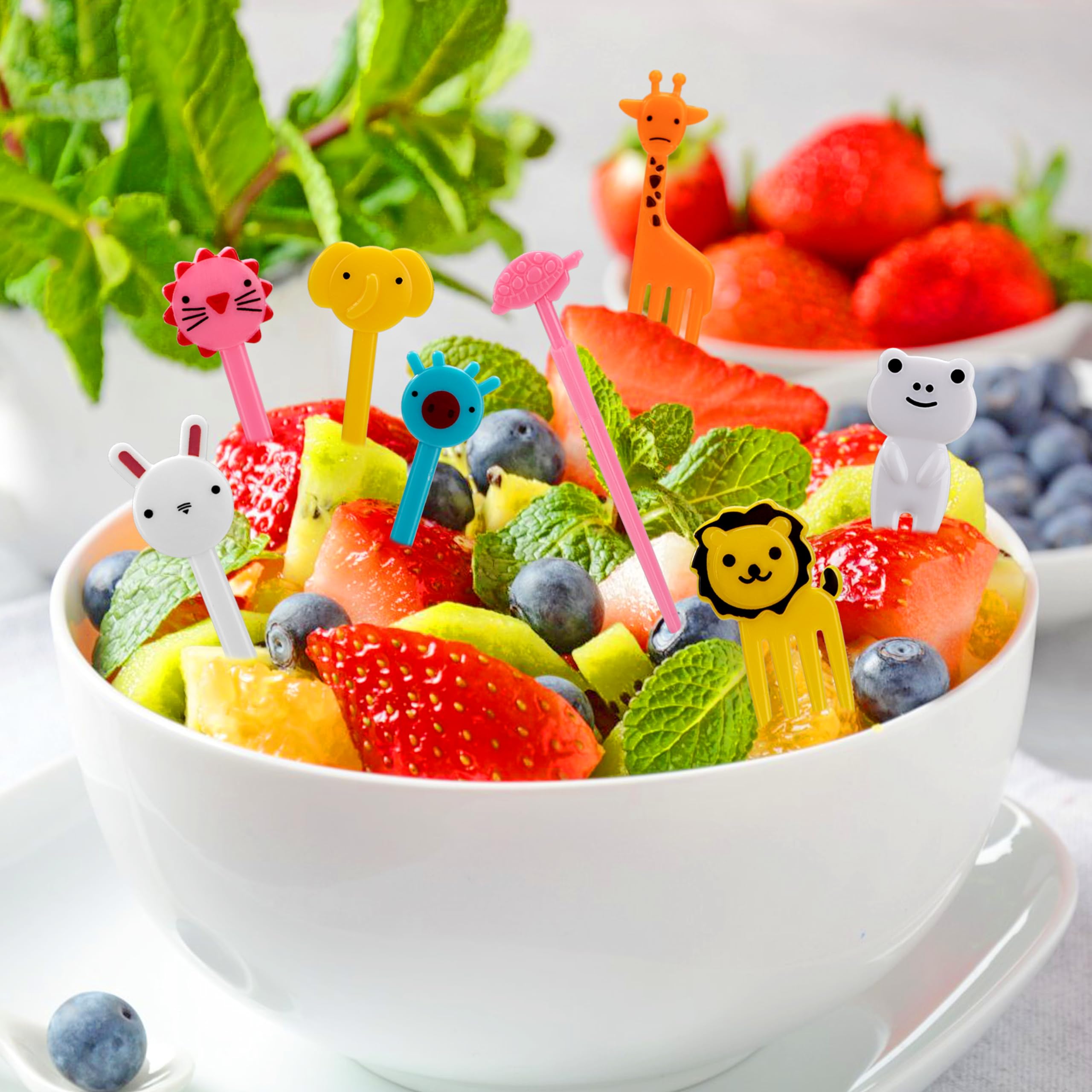 Forchette Frutta Bambini Animali - Stuzzicadenti Colorati Per Merenda E Feste - Foto 3