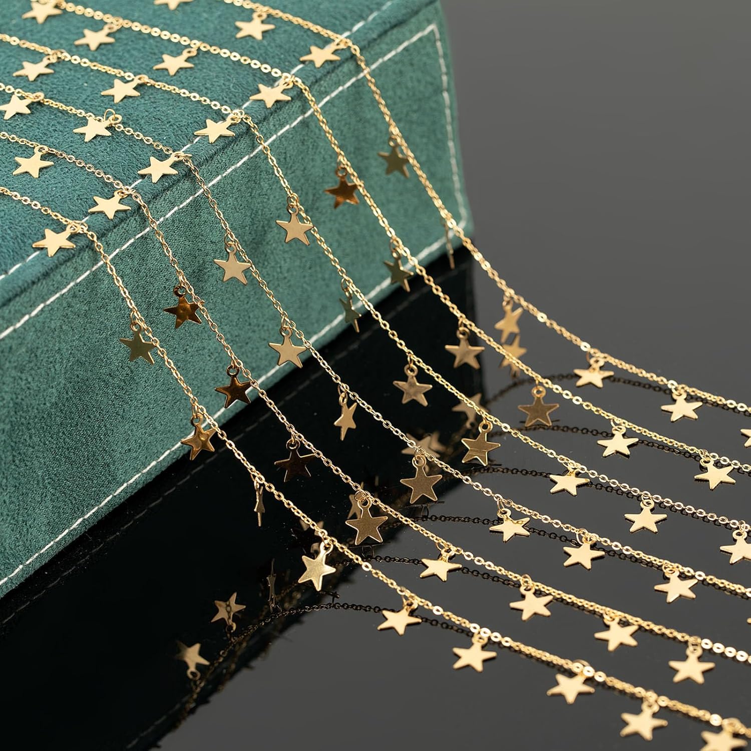 UMAOKANG 16.4 Feet Gold Plated Stainless Steel Chain for Jewelry Making Dangling Star Chains Bulk on Spool - Image 5