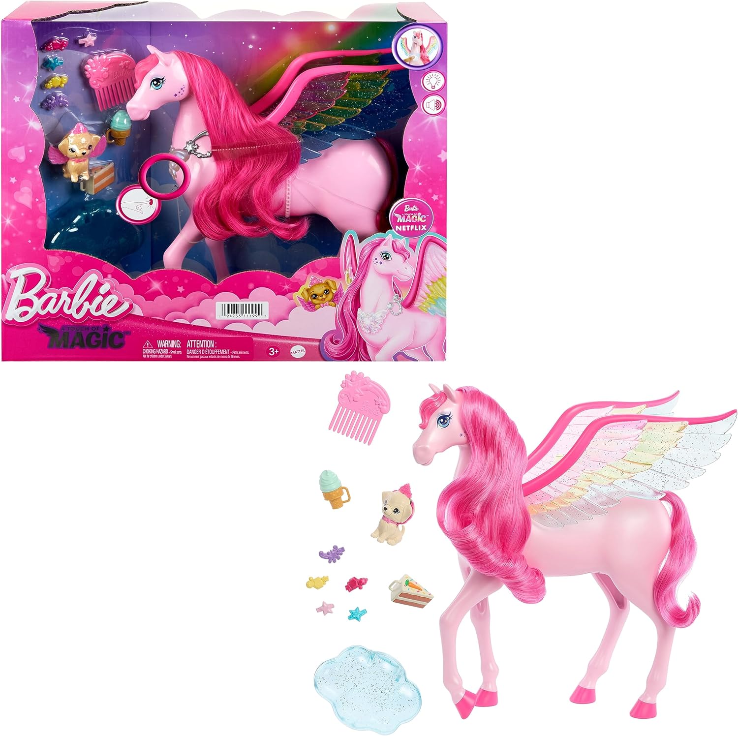 Barbie Avec Scooter Rose Et Blanc, Casque Et Panier – Jouet Enfant 3+ Ans
