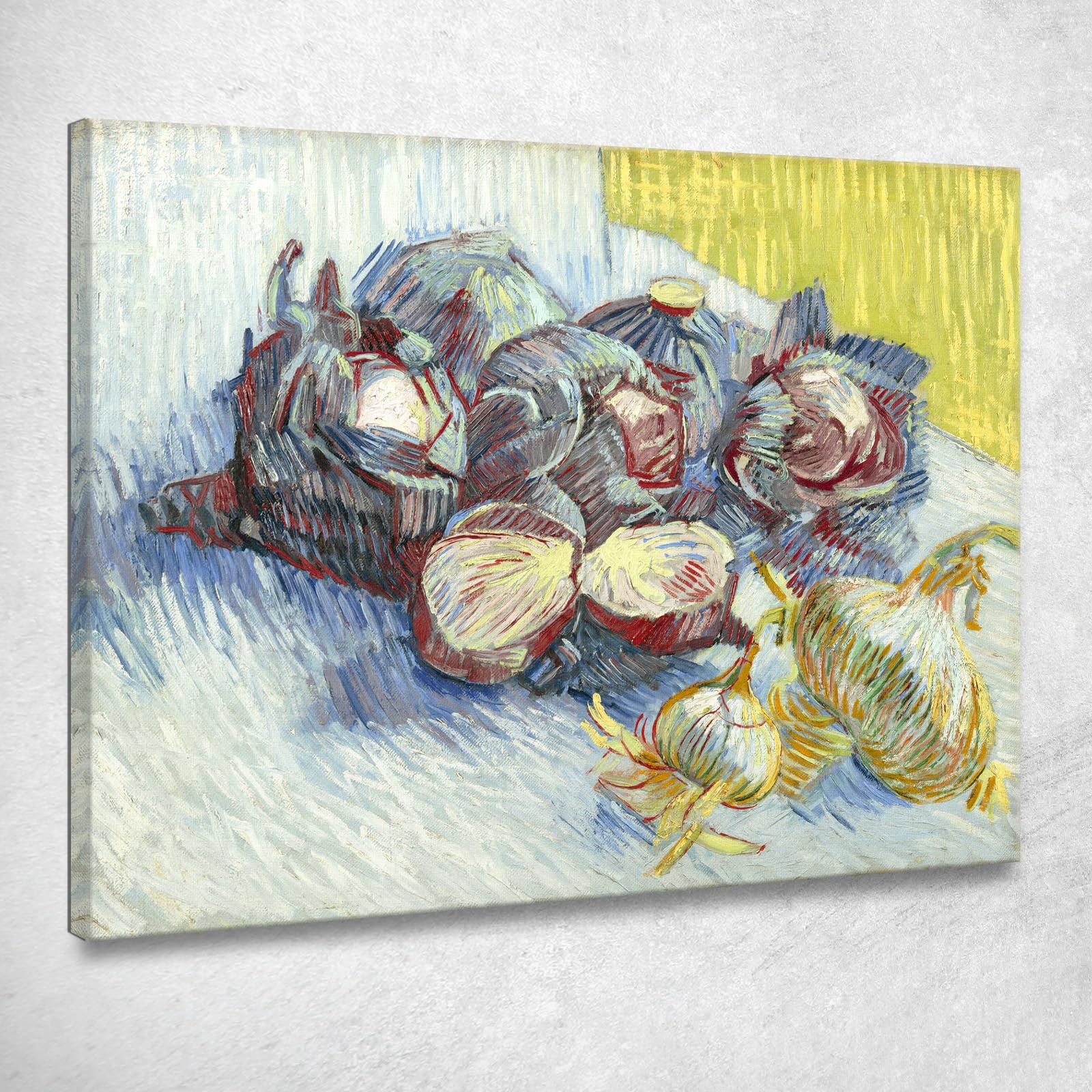 Rotkohl und Zwiebeln Vincent Van Gogh, vvg156 Bild gedruckt auf Leinwand, 125 x 100 cm