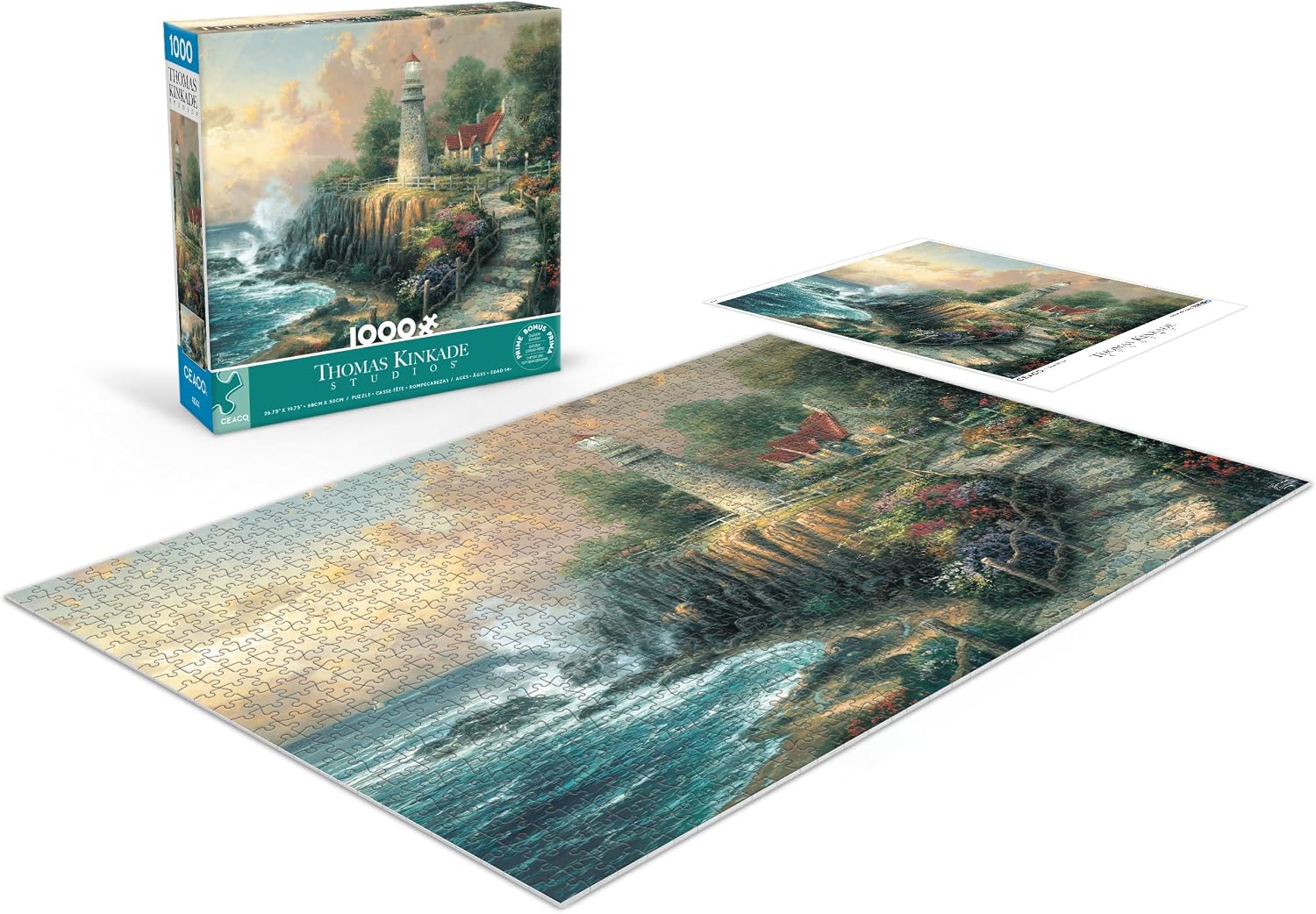 CEACO The Light of Peace Jigsaw Puzzle - 1000 pc, 26.75 x 19.75 in - Challenging 1000 Piece Puzzle for Adults - Precision-Cut Pieces & Vibrant Artwork - Serene Nautical View for Relaxation & Focus