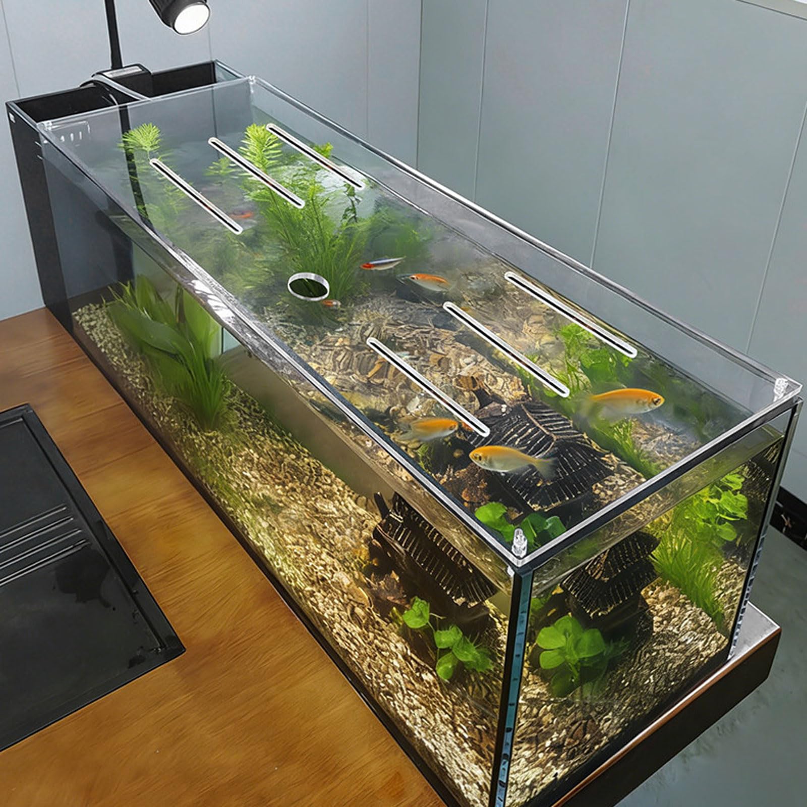 Couvercle d'aquarium en Acrylique, Couvercle d'aquarium en Acrylique, Plusieurs Tailles, résistant aux Chocs, ventilé, Installation Facile(510 * 200mm)
