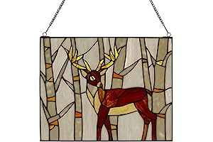 Deer View Window Co. Majestic Deer Stained Glass Window Panel