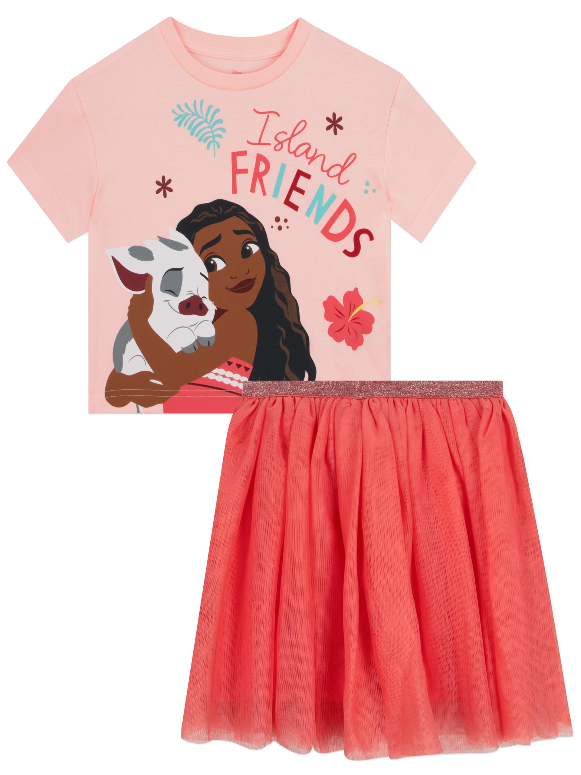 Disney Moana Completo Bambina Con Pua, T Shirt Bambina E Gonna Tutu Per Estate E Tempo Libero