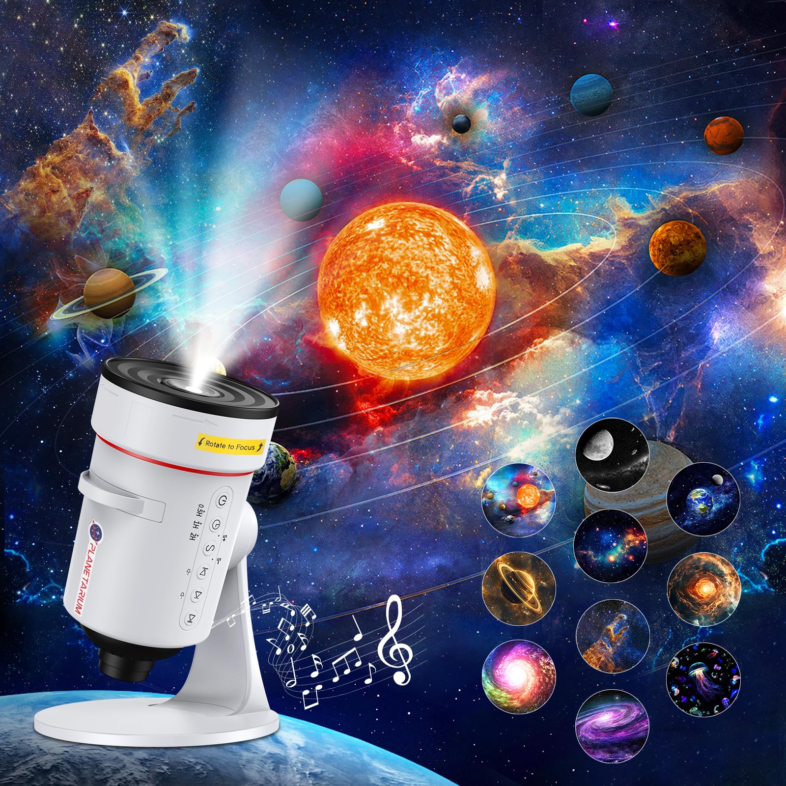 Sternenhimmel Projektor+White Noise Machine mit 28 Einschlafmusik, 4K HD Planetarium Projektor, Realistisches Galaxy Projector Star Projector mit Timer-Aus-Steuerung,Sternenprojektor für Kinderzimmer