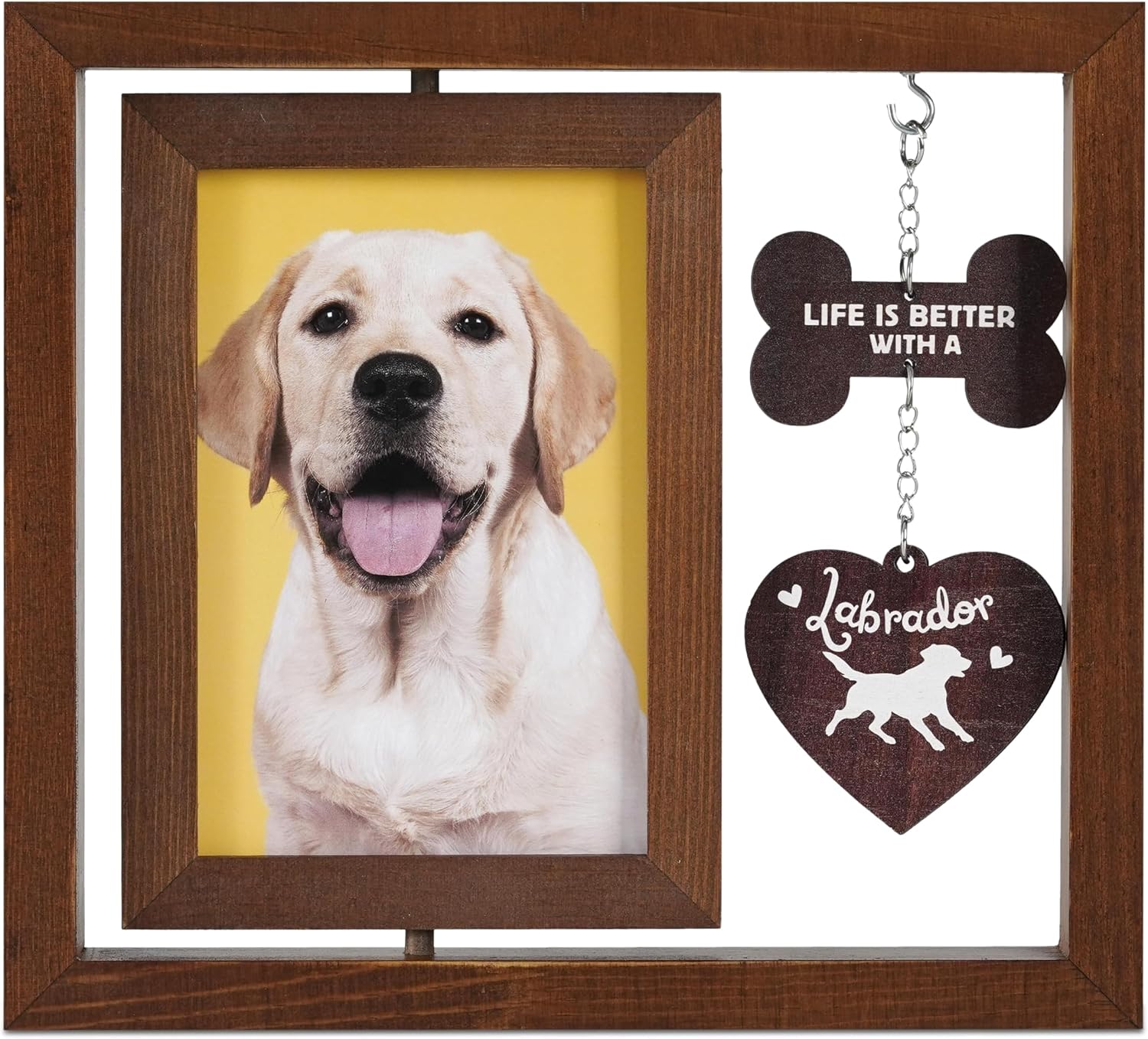 InnoBeta Labrador Gifts, Rotating Picture Frame, 4x6 Double-Sided Display Photo Frame, Life is Better with A Labrador