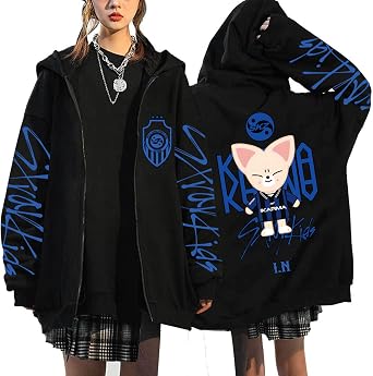 Stray Kids Karma Zipper Hoodie Long Sleeve Printed Sweatshirts Felix Hyunjin Bangchan Lee Know Oversize Jacket