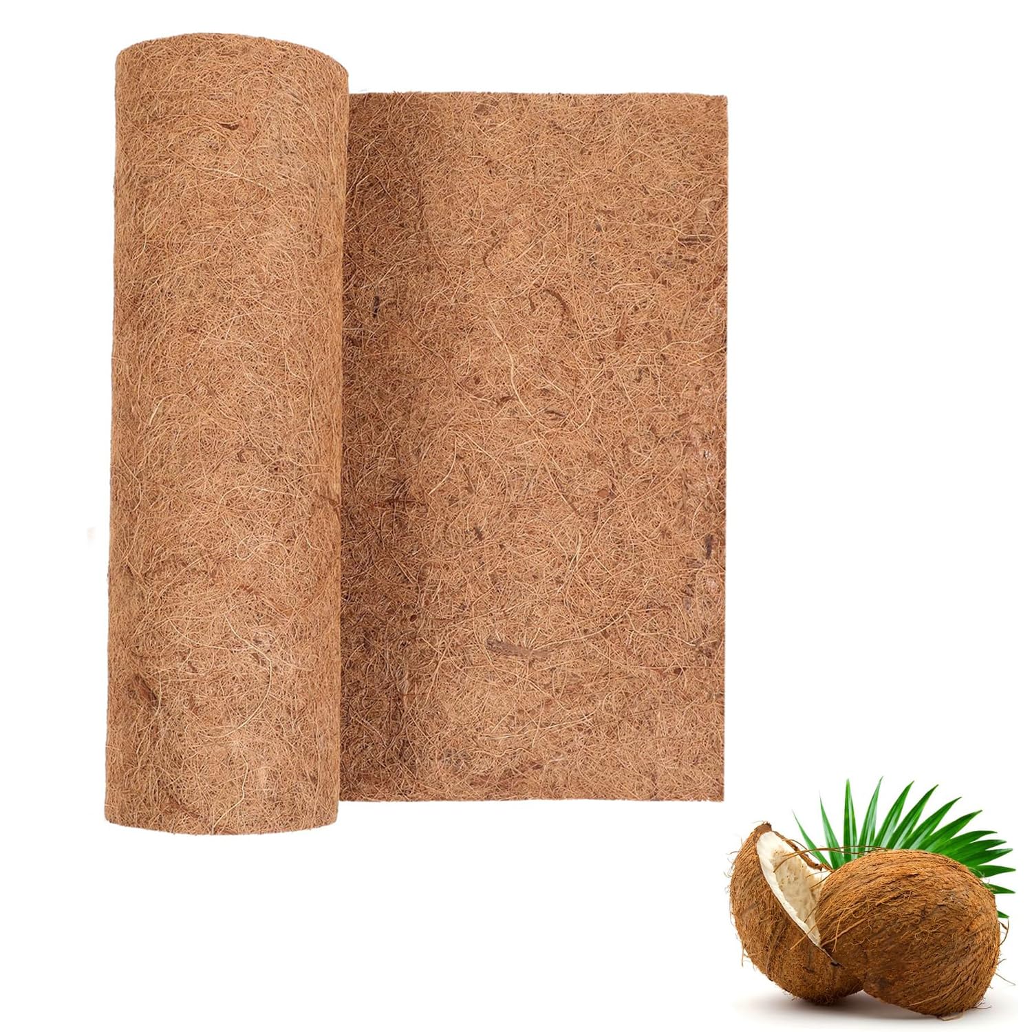 Angju Coco Liner Roll, 40 * 80cm Coconut Fiber Liners for Planter Window Box Flower Basket, Natural Coco Coir Sheet Coco Mats for Animal Pet Pad, Reptile Carpet, Garden Decoration